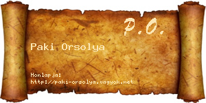 Paki Orsolya névjegykártya